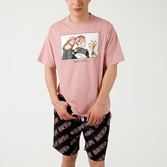Jujutsu Kaisen Mens Crew Neck Short Sleeve 2-pc. Pajama Set