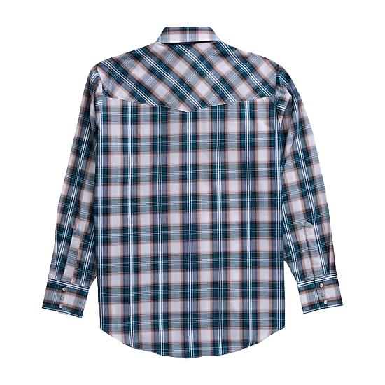 Ely Cattleman Textured Plaid Mens Long Sleeve Western Shirt