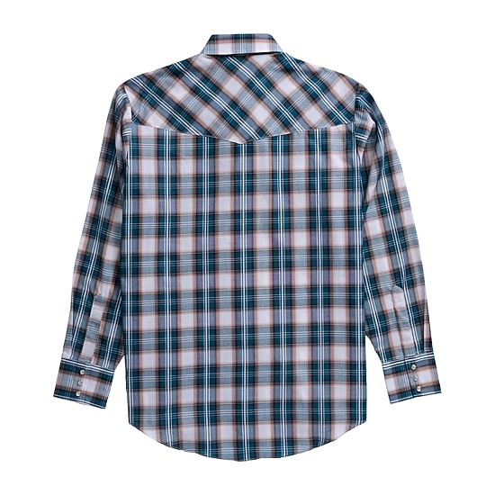 Ely Cattleman Textured Plaid Tall Mens Long Sleeve Western Shirt