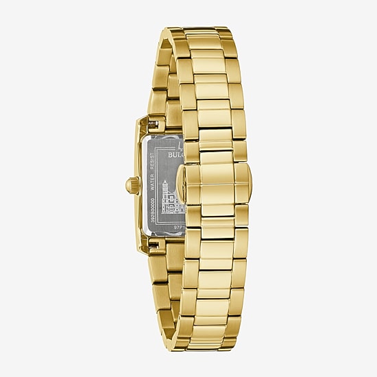 Bulova Our Lady Of Guadalupe / Nuestra Señora De Guadalupe Womens Diamond Accent Gold Tone Stainless Steel Bracelet Watch 97p169