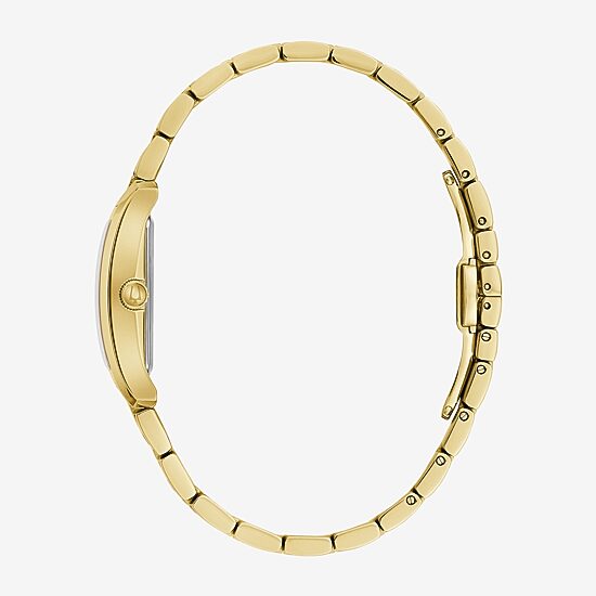 Bulova Our Lady Of Guadalupe / Nuestra Señora De Guadalupe Womens Diamond Accent Gold Tone Stainless Steel Bracelet Watch 97p169