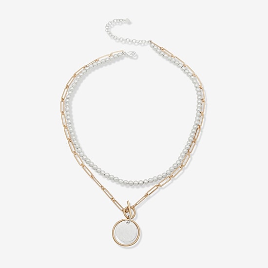 a.n.a Two Tone Womens 16 Inch Strand Necklace