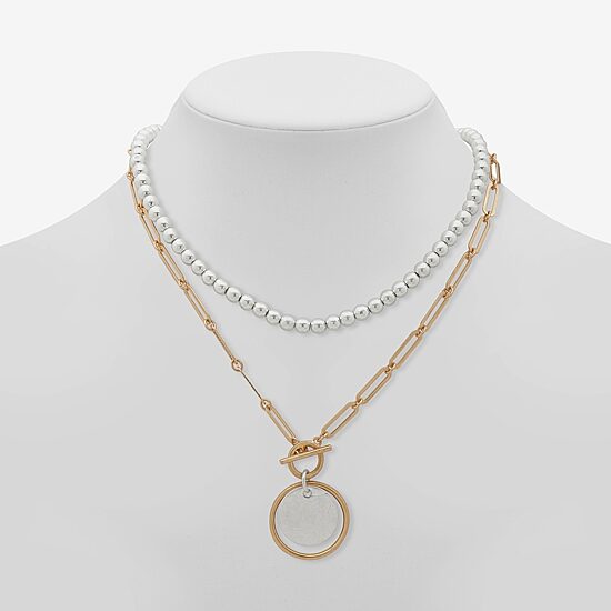 a.n.a Two Tone Womens 16 Inch Strand Necklace