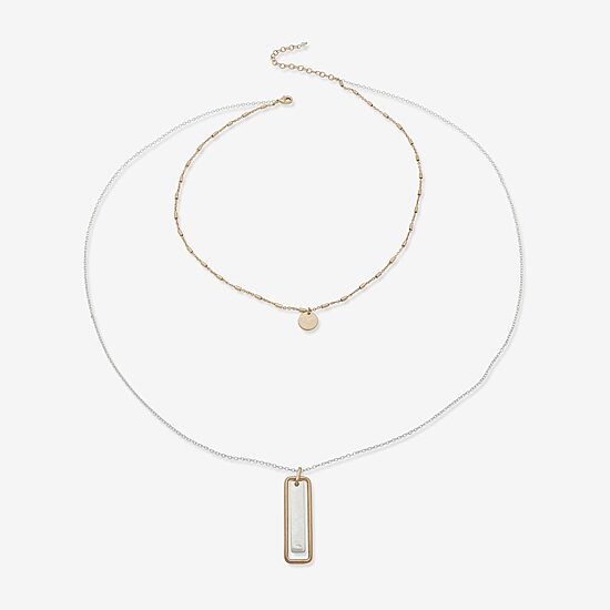 a.n.a Two Tone Womens 20 Inch Strand Necklace
