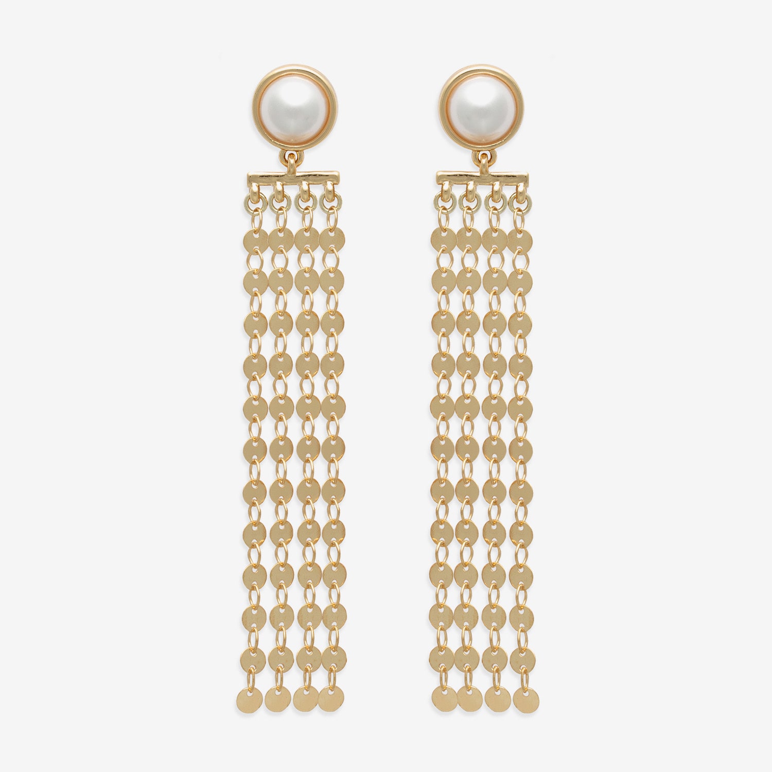 Bijoux Bar Gold Tone Womens Simulated Pearl Drop Earrings