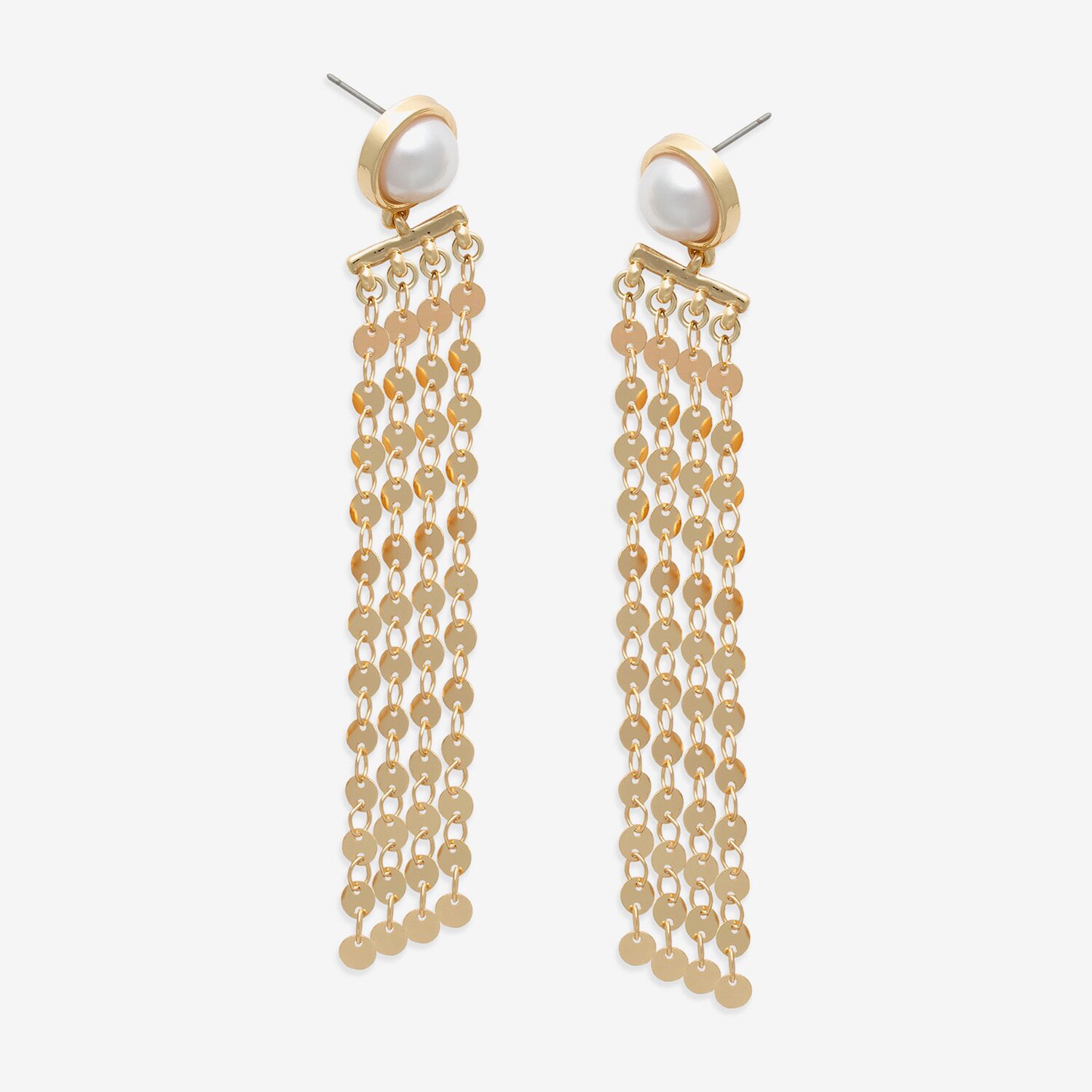 Bijoux Bar Gold Tone Womens Simulated Pearl Drop Earrings