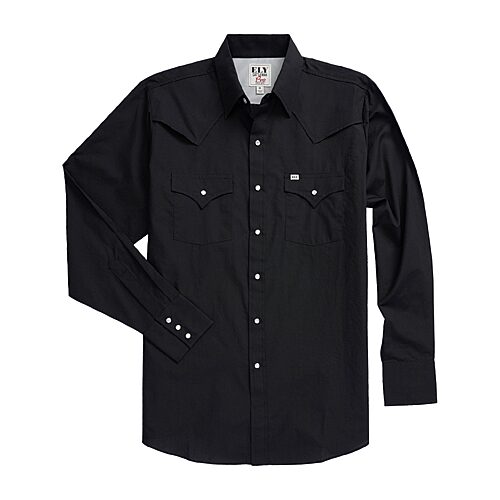 Ely Cattleman Outdoor Big and Tall Mens Long Sleeve Western Shirt, 4x-large, Black