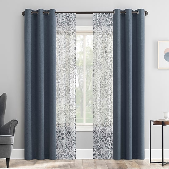 Sun Zero Arbor Print Grommet Top Blackout Set of 4 Curtain Panel