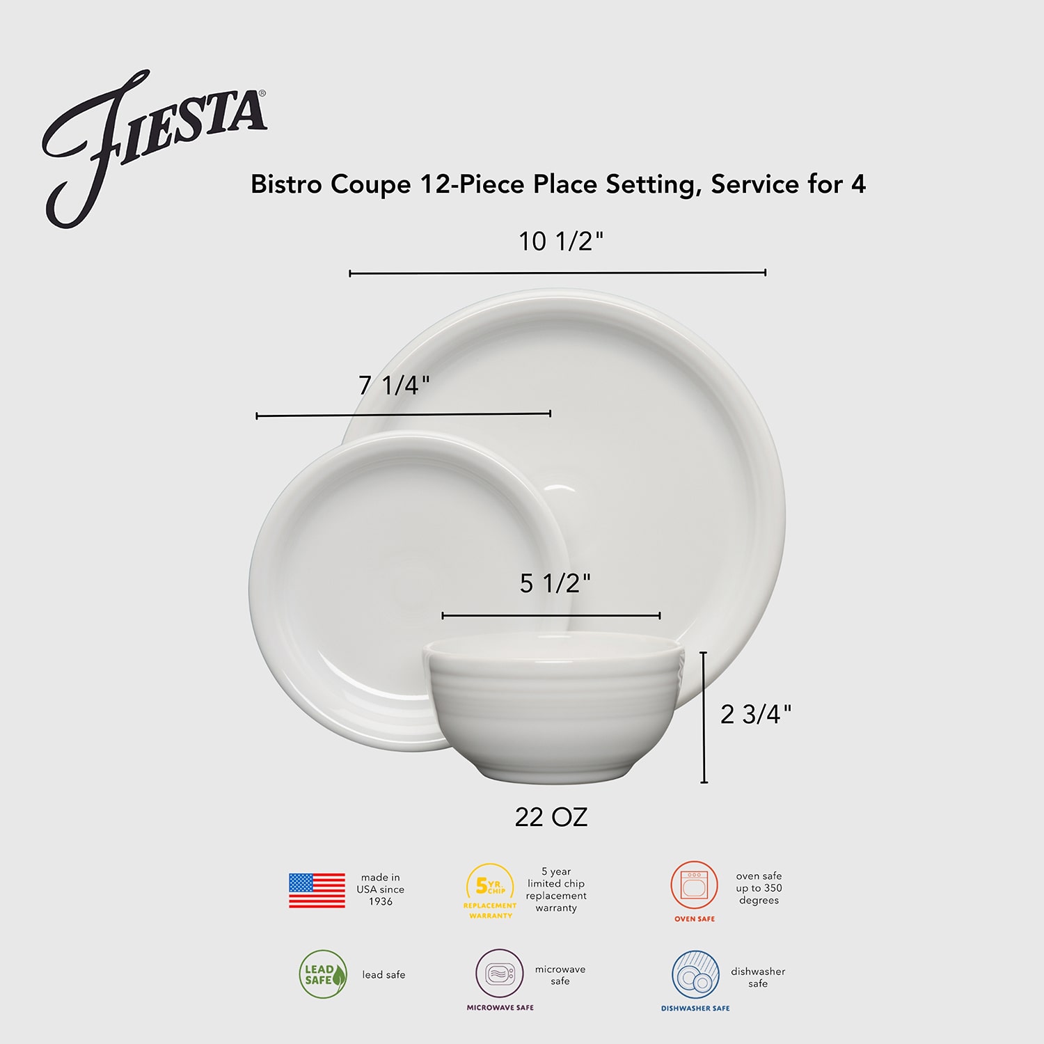 Fiesta Christmas Bistro Coupe 12-pc. Dinnerware Set