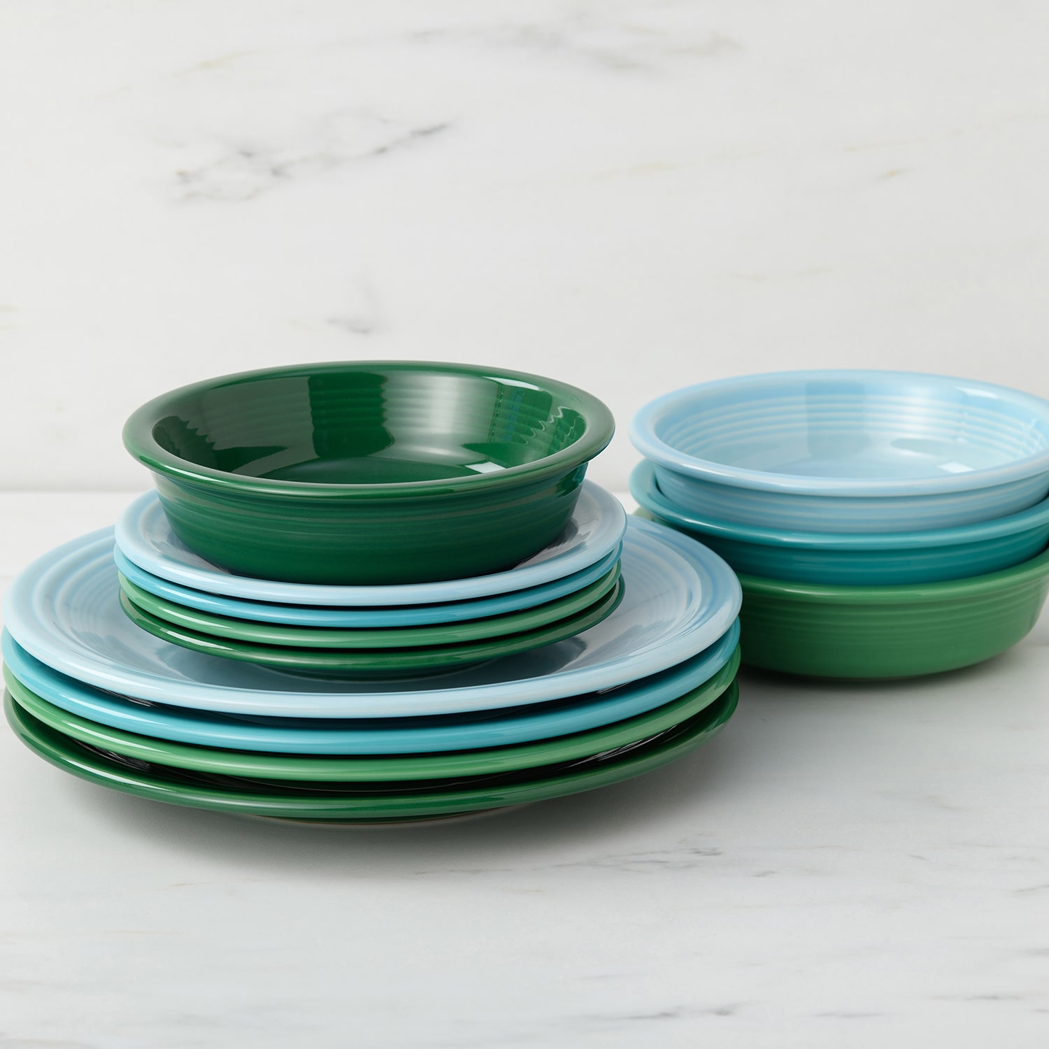 Fiesta Classic Rim Mixed Aegean 12-pc. Dinnerware Set