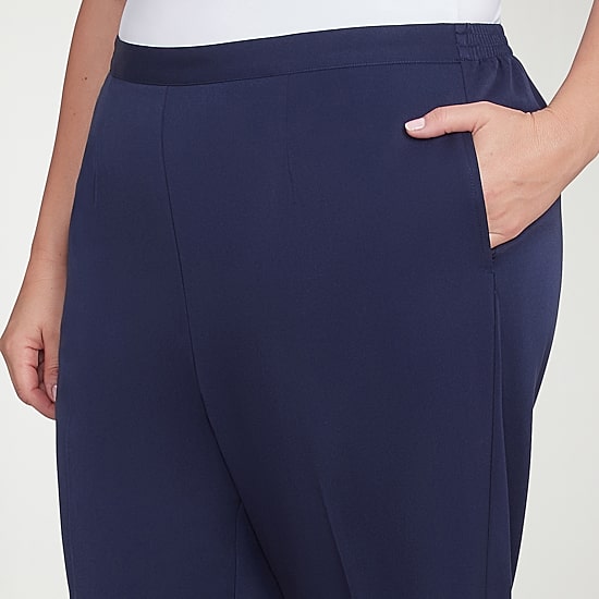 Alfred Dunner Block Island Womens Straight Mid Rise Pull-On Pant