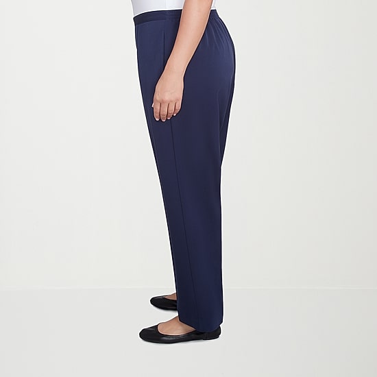 Alfred Dunner Block Island Womens Straight Mid Rise Pull-On Pant