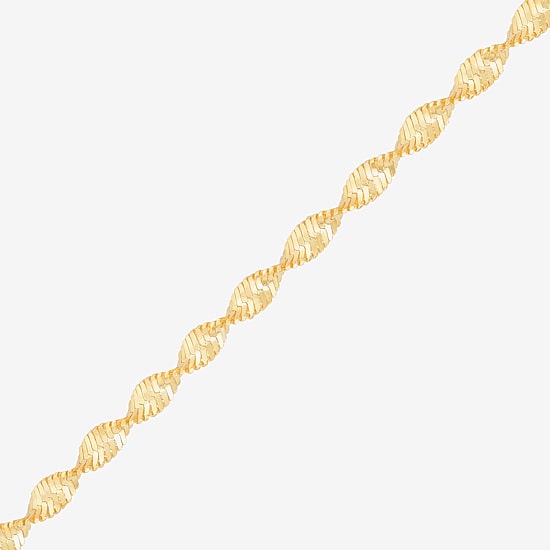 Made in Italy Womens 24K Gold Over Silver 7.5 Inch Solid Chain Bracelet