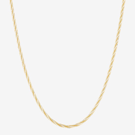 Made in Italy Womens 24K Gold Over Silver 24 Inch Chain Necklace