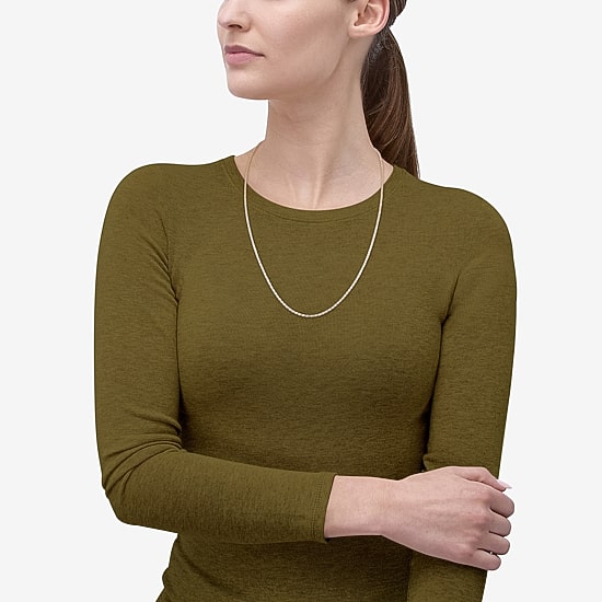Made in Italy Womens 24K Gold Over Silver 24 Inch Chain Necklace