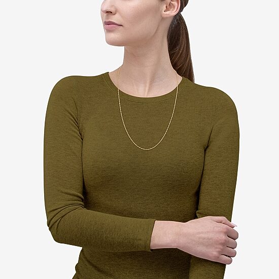 Made in Italy Womens 24K Gold Over Silver 24 Inch Singapore Chain Necklace
