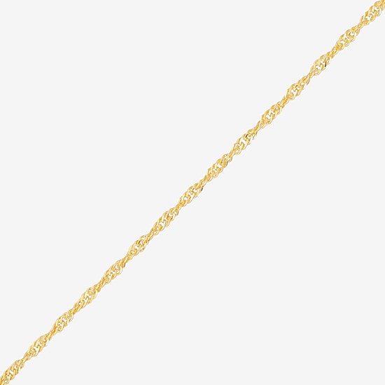 Made in Italy Womens 24K Gold Over Silver 24 Inch Singapore Chain Necklace
