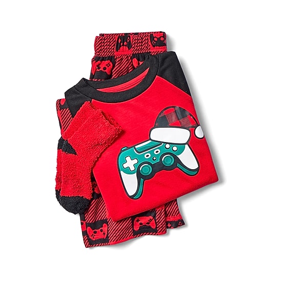 Little & Big Kid Boys Microfleece Crew Neck Long Sleeve 3-pc. Pajama Set
