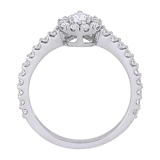 Womens 1 CT. T.W. Natural White Diamond 14K Gold Pear Engagement Ring