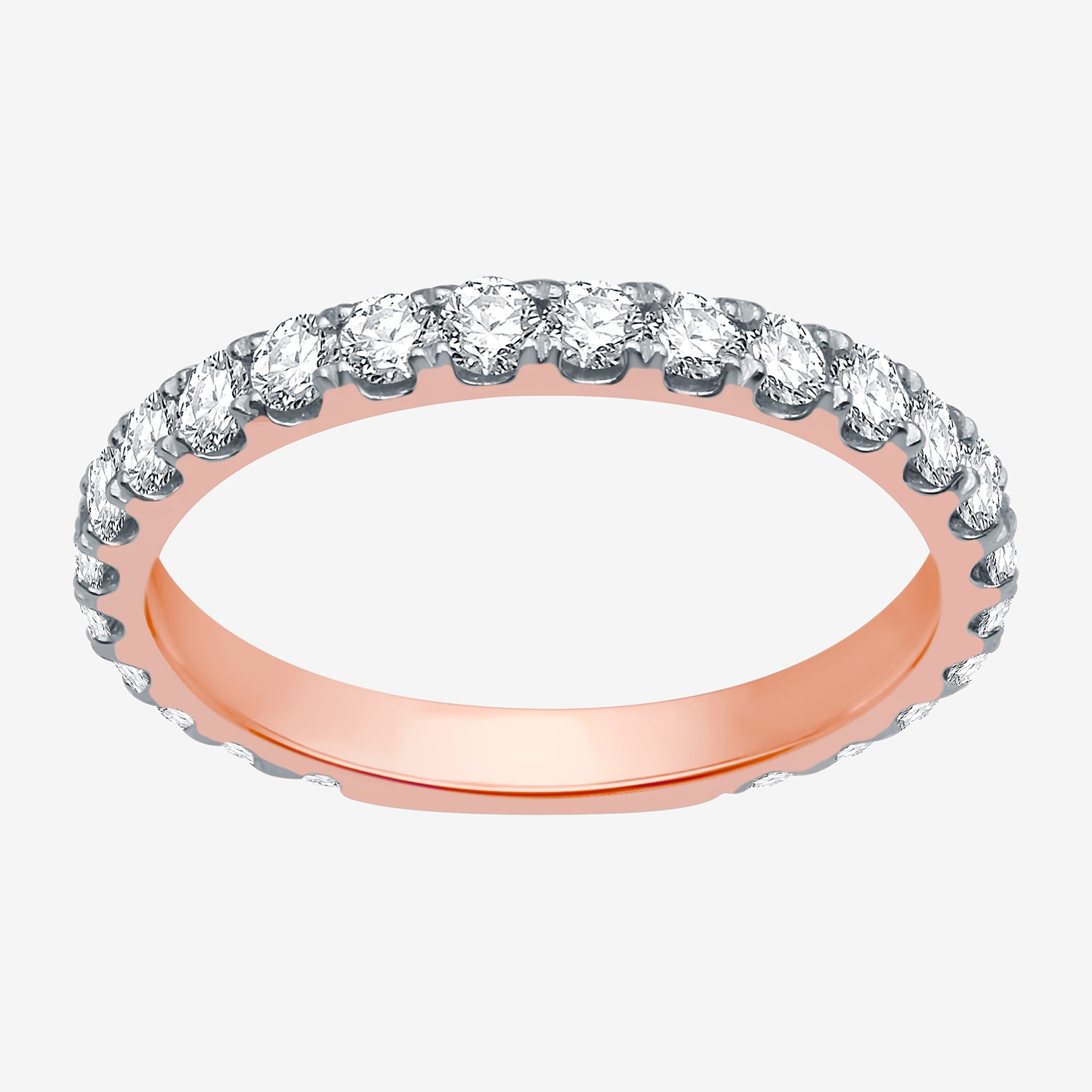 (H-I / I1) Womens 1 CT. T.W. Lab Grown White Diamond 10K Gold Eternity Wedding Band