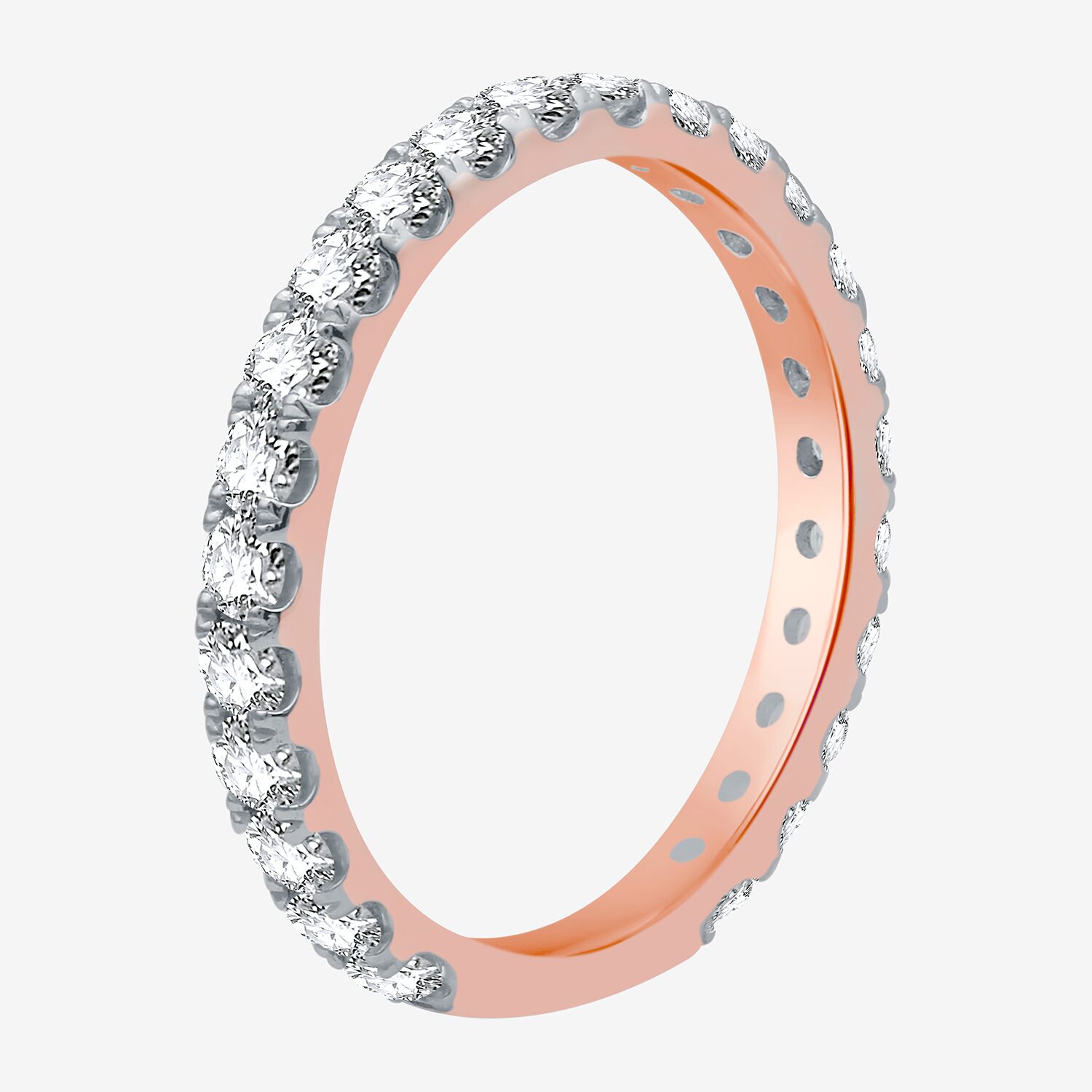(H-I / I1) Womens 1 CT. T.W. Lab Grown White Diamond 10K Gold Eternity Wedding Band