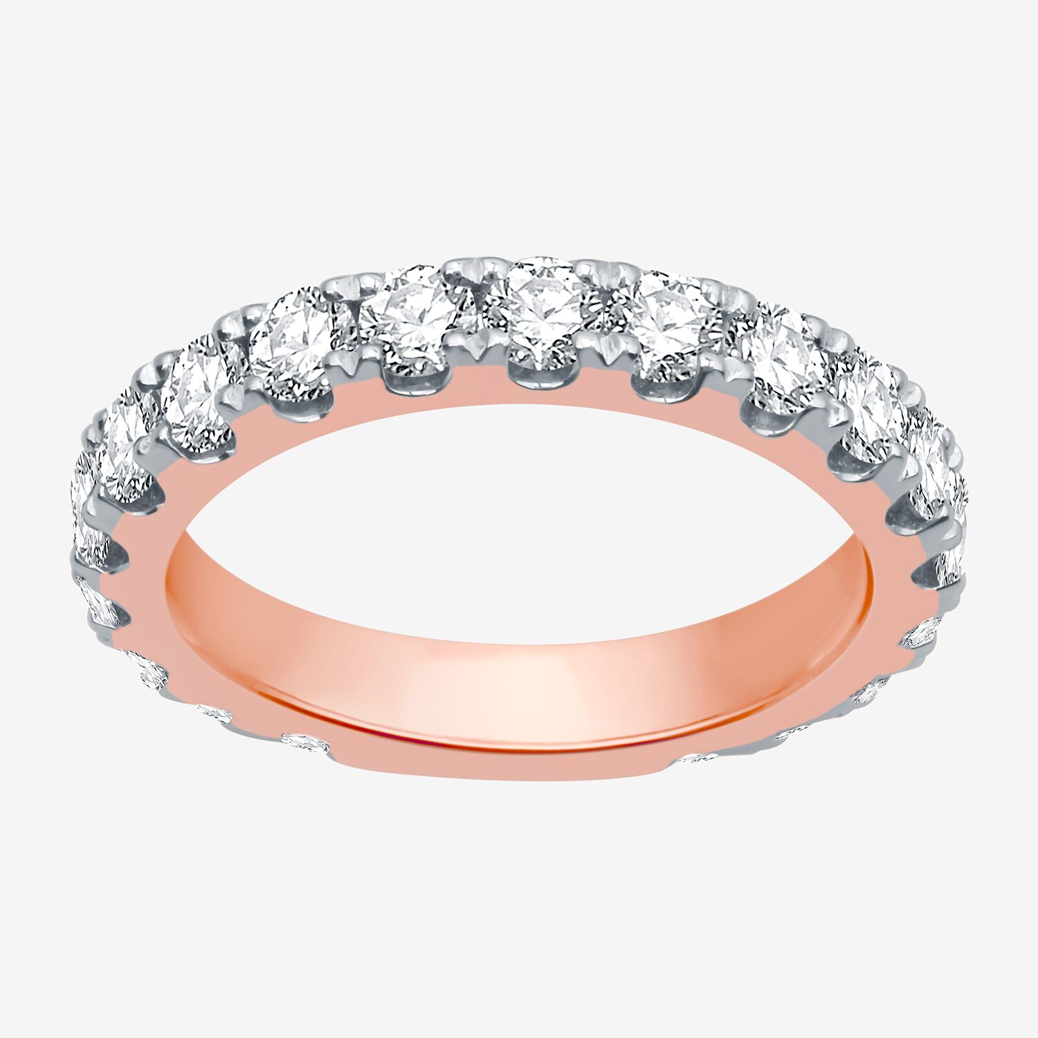 (H-I / I1) Womens 2 CT. T.W. Lab Grown White Diamond 10K Gold Eternity Wedding Band
