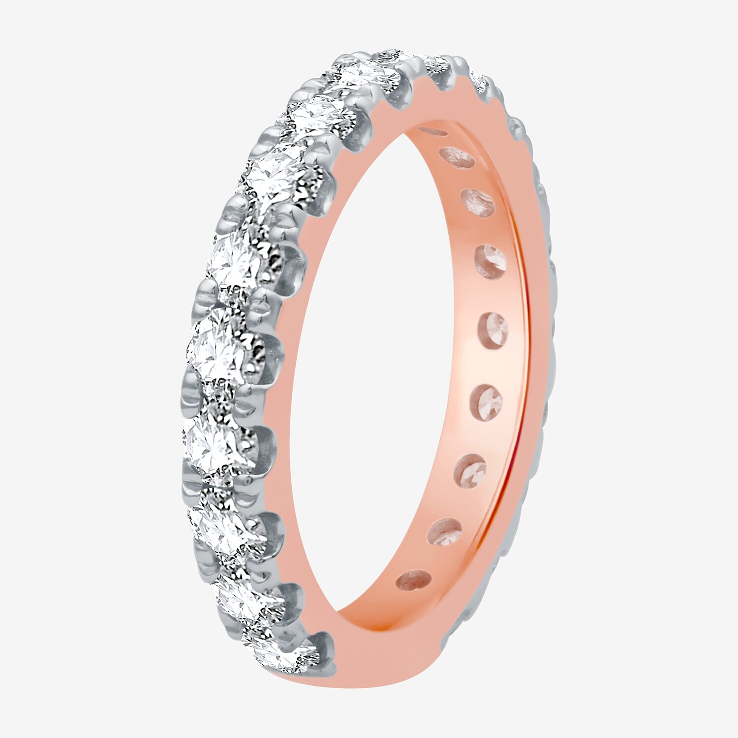 (H-I / I1) Womens 2 CT. T.W. Lab Grown White Diamond 10K Gold Eternity Wedding Band
