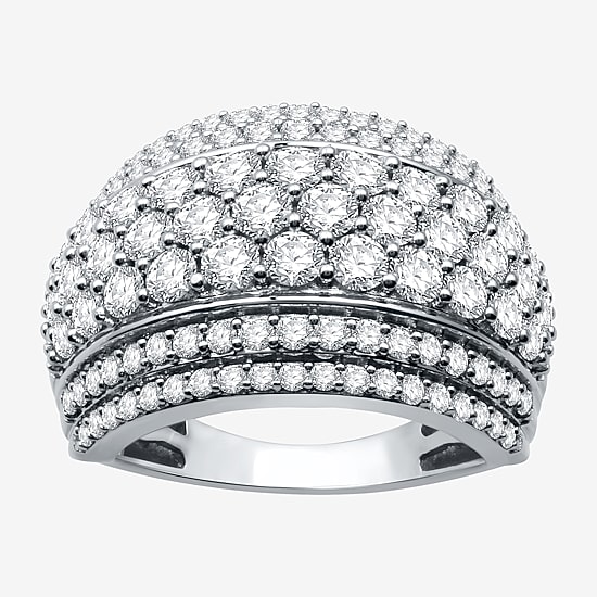 (H-I / I1) Womens 3 CT. T.W. Lab Grown White Diamond 10K Gold Anniversary Band