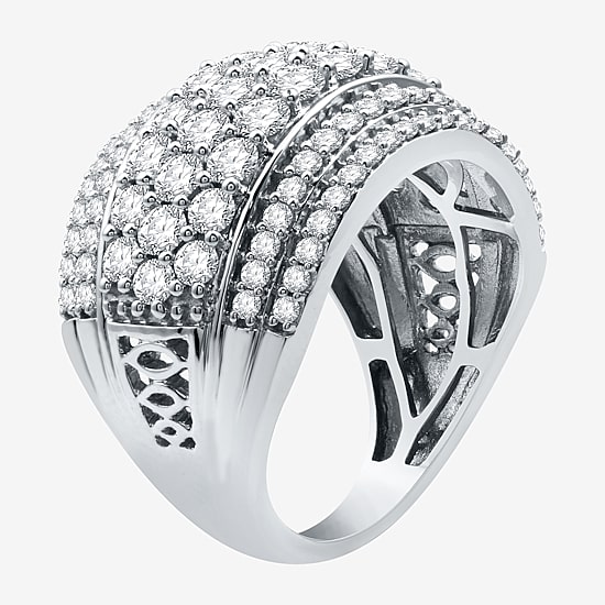 (H-I / I1) Womens 3 CT. T.W. Lab Grown White Diamond 10K Gold Anniversary Band