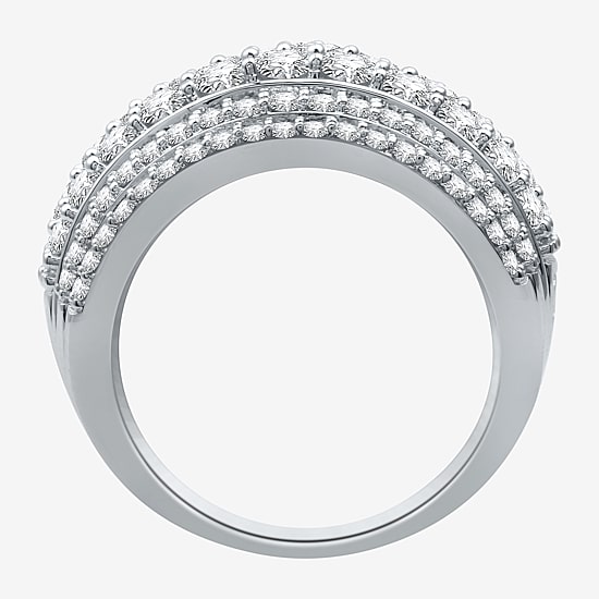 (H-I / I1) Womens 3 CT. T.W. Lab Grown White Diamond 10K Gold Anniversary Band