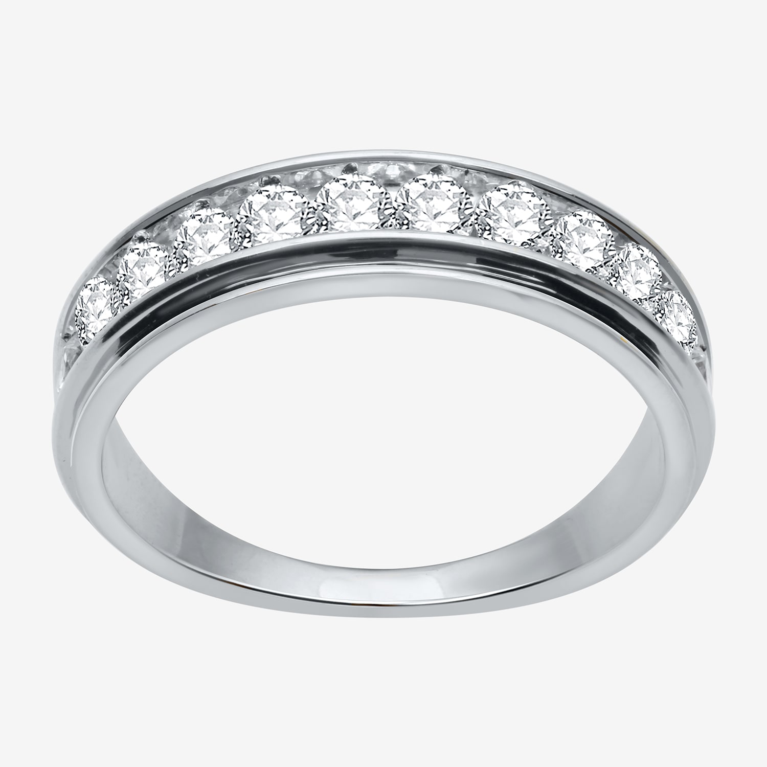 (H-I / I1) 1 CT. T.W. Lab Grown White Diamond 10K Gold Wedding Band