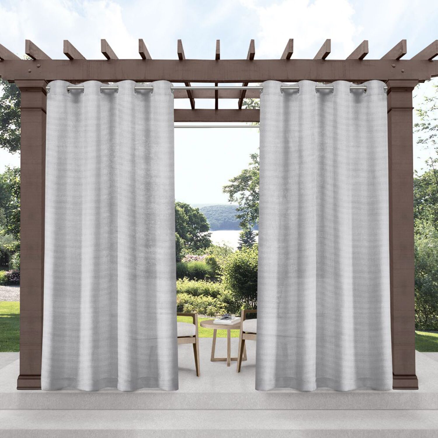 Exclusive Home Curtains Miami Grommet Top Light-Filtering Set of 2 Outdoor Curtain Panel
