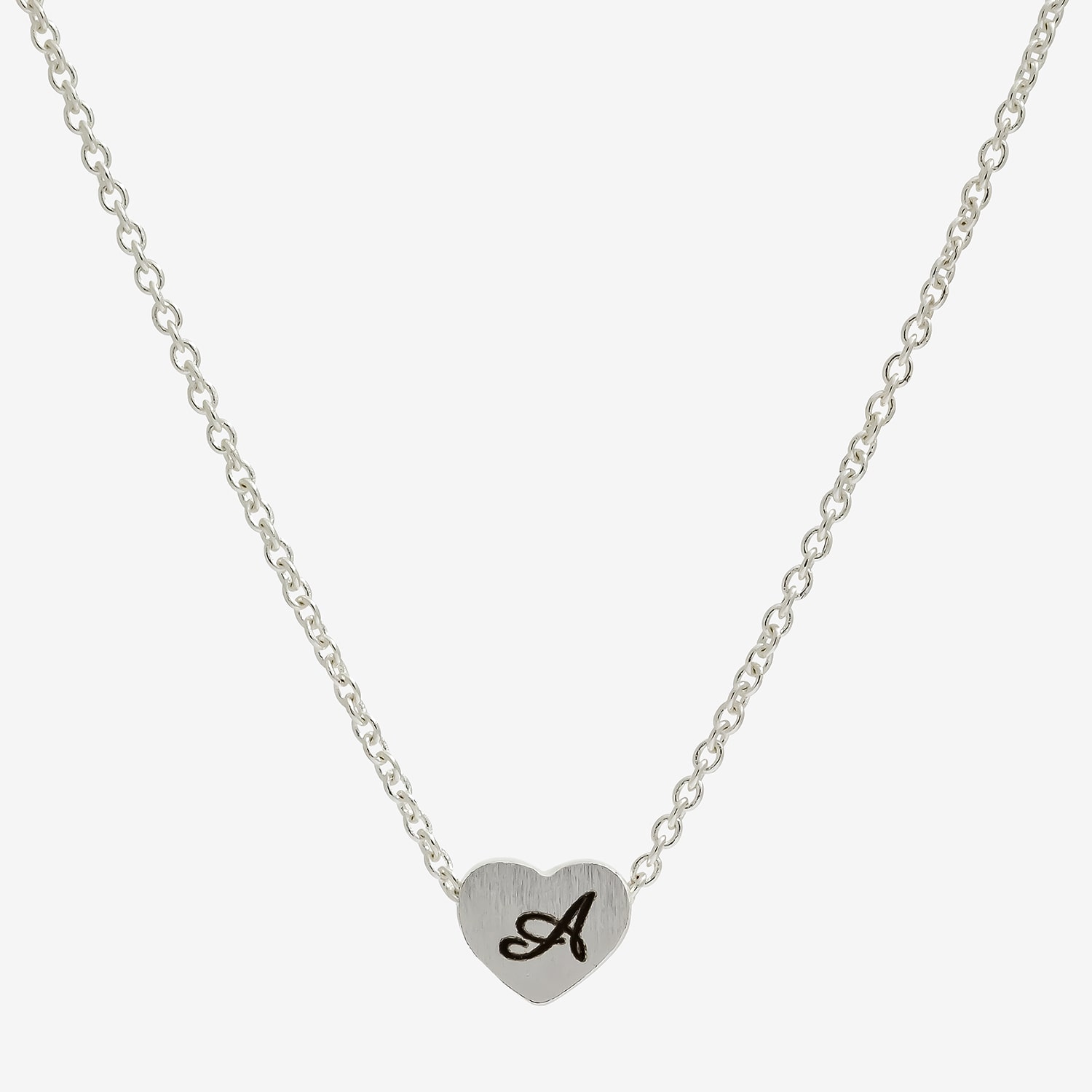 Sparkle Allure Initial Womens Pure Silver Over Brass Heart 16 Inch Pendant Necklace