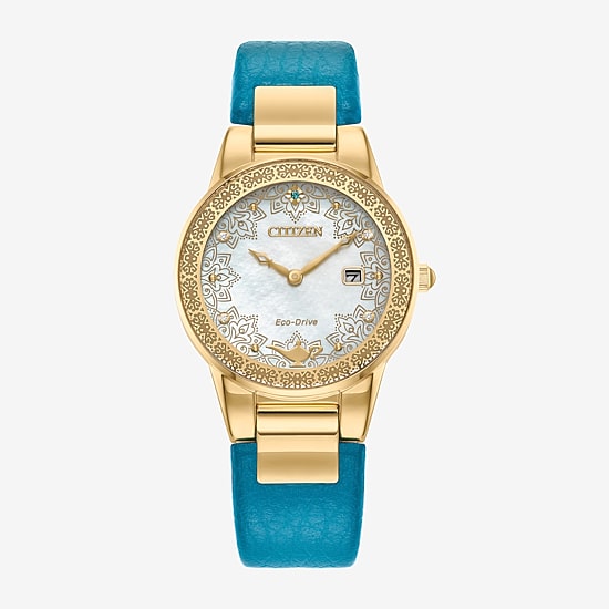 Citizen Jasmine Womens Blue Leather 2-pc. Watch Boxed Set Ga1072-07d
