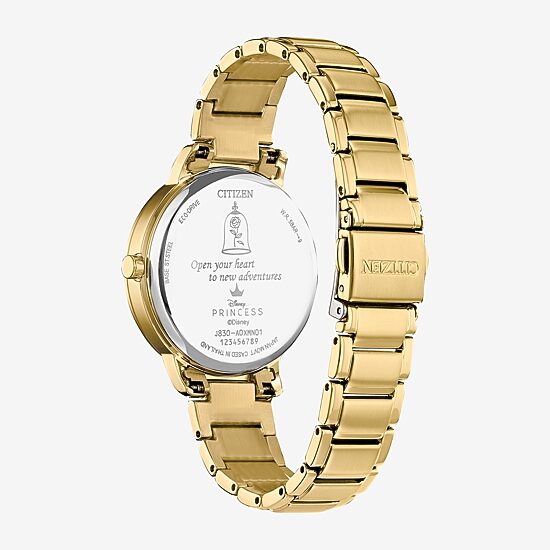 Citizen Beauty and the Beast Princess Womens Gold Tone Stainless Steel 2-pc. Watch Boxed Set Fe7048-51d