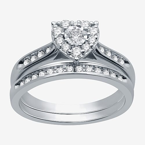 I Said Yes (h-i / I1) Womens 3/8 Ct. T.w. Lab Grown White Diamond Sterling Silver Or 14k Gold Over Silver Heart