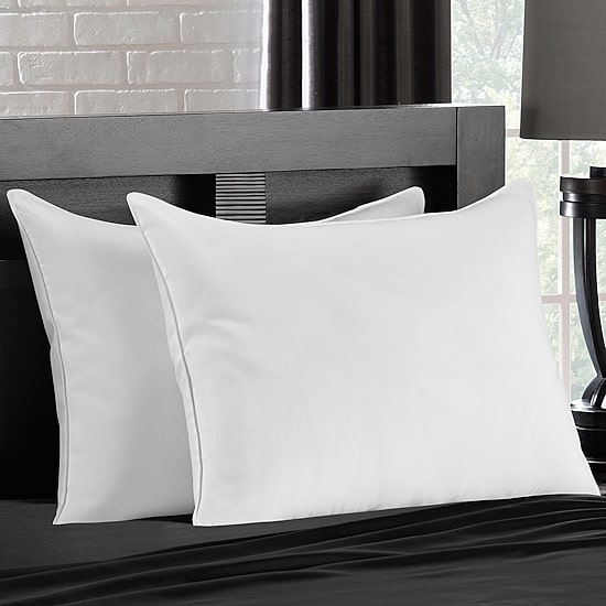 Ella Jayne Signature Plush Medium Density Allergy-Resistant Down Alternative Pillow, Set of 2