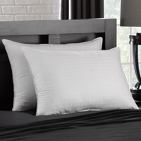 Ella Jayne Overstuffed 100% Cotton Dobby-Box Shell Firm Back/Side Sleeper Down Alternative Gel Filled Pillow Set of 2
