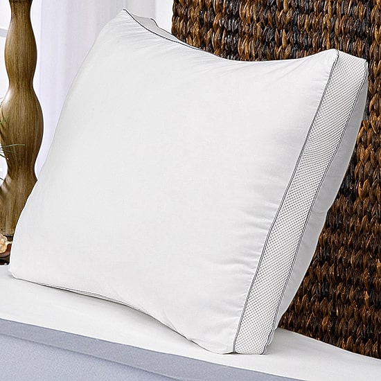 Ella Jayne Medium Density Memory Fiber filled Gussted sleeper pillow with 100% cotton mesh shell for All Sleep Positions