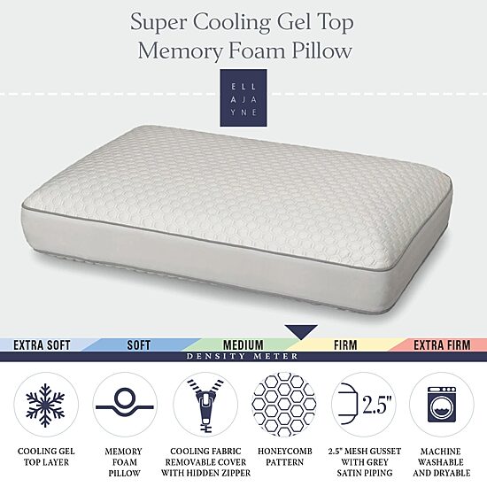 Ella Jayne Gusset Super Cooling Gel Top Memory Foam Pillow