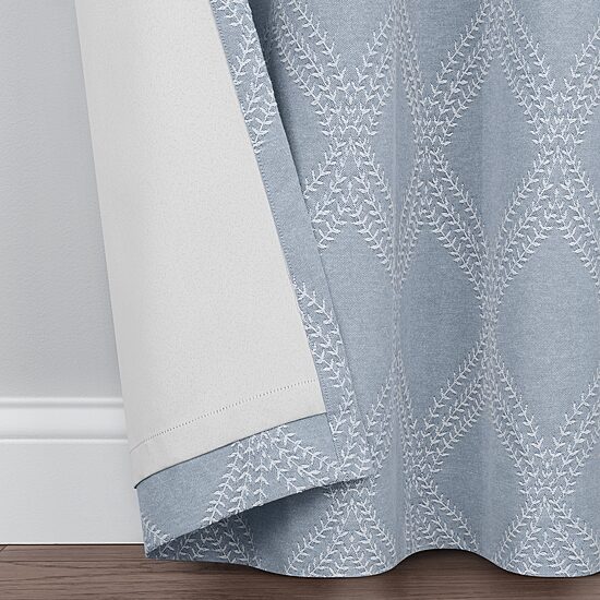 Fieldcrest Heritage Davina Intertwining Vines Grommet Top Energy Saving 100% Blackout Single Curtain Panel