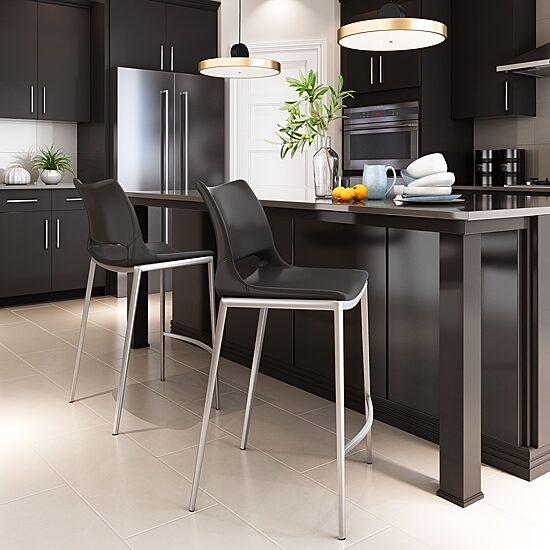 Zuo Modern Ace 2-pc. Counter Height Upholstered Bar Stool