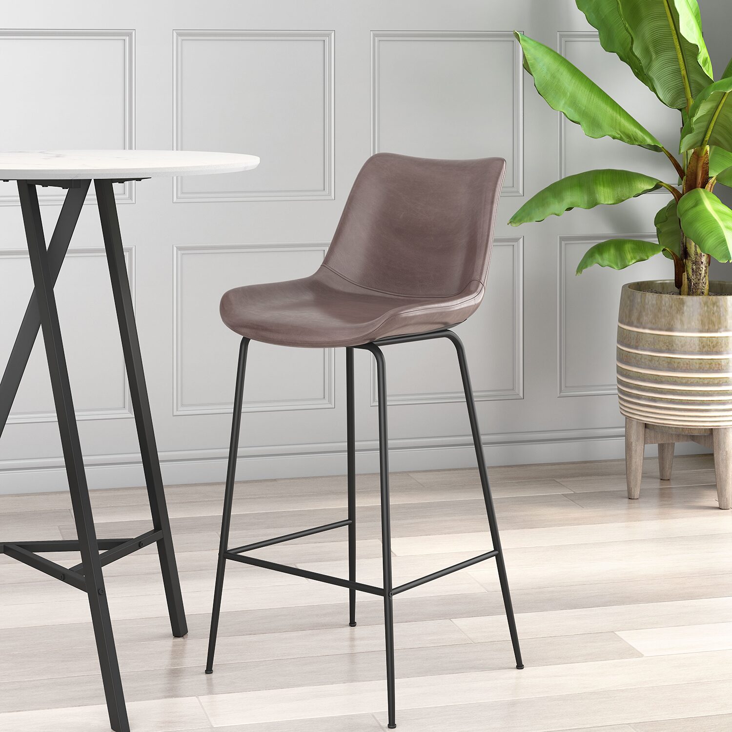 Zuo Modern Byron Upholstered Bar Stool