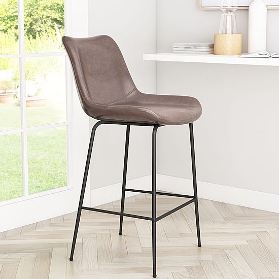 Zuo Modern Byron Counter Height Upholstered Bar Stool