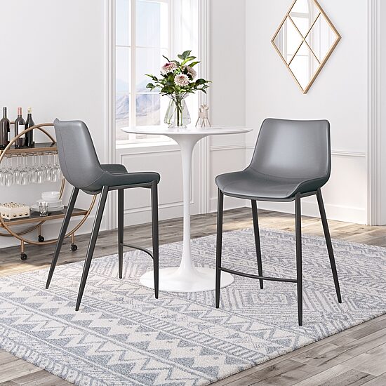 Zuo Modern Magnus 2-pc. Counter Height Upholstered Bar Stool