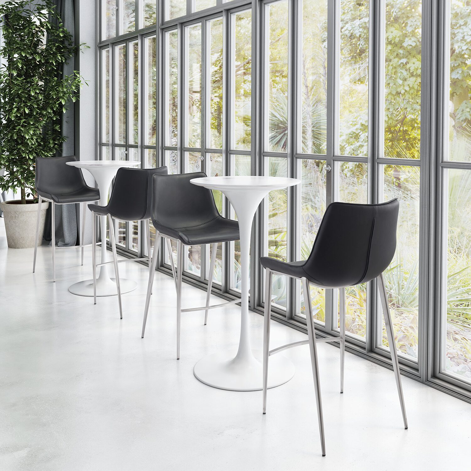 Zuo Modern Magnus 2-pc. Upholstered Bar Stool