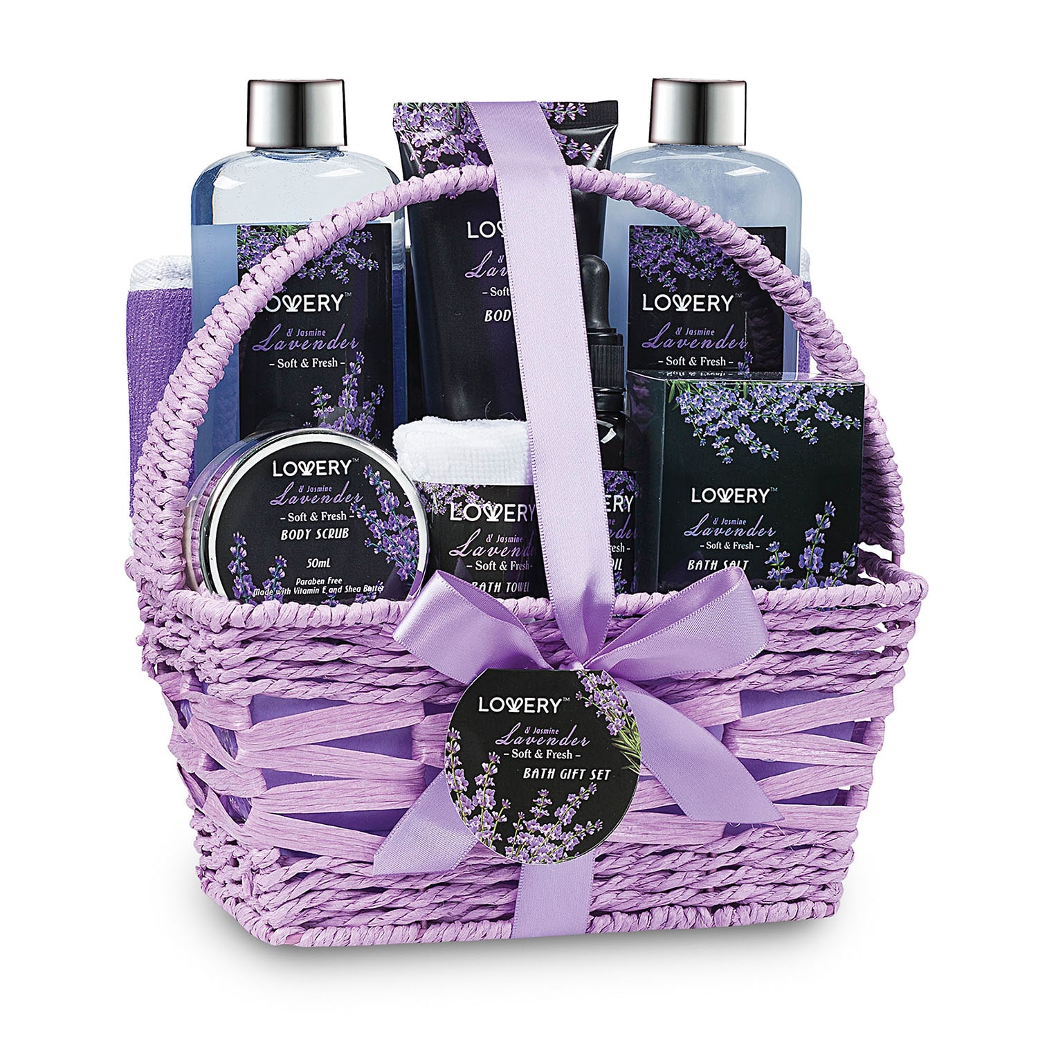 LOVERY™ Lavender & Jasmine Spa Bath Gift Set - 9pc Relaxation Kit