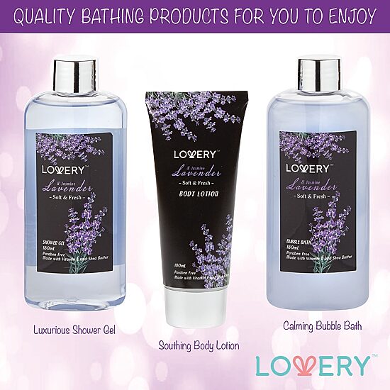 LOVERY™ Lavender & Jasmine Spa Bath Gift Set - 9pc Relaxation Kit