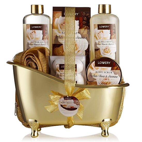 LOVERY™ White Rose & Jasmine Set -13pc Bath And Body Gift Basket