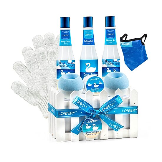 LOVERY™ Ocean Breeze Spa Gift Basket - 8pc Bath And Body Kit